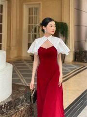 VELLE DESIGN- Áo dài CiCi chất lụa Tafta và chất Nhung dày dặn kèm quần lụa