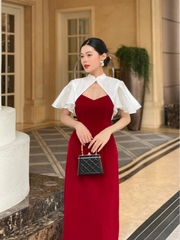 VELLE DESIGN- Áo dài CiCi chất lụa Tafta và chất Nhung dày dặn kèm quần lụa