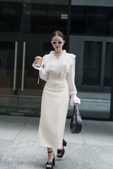 VELLE DESIGN chân váy công sở Vincy chất cotton hàn cao cấp kiểu dáng thanh lịch sang trọng