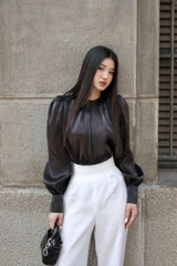 Quần Solie kiểu dáng thanh lịch chất cotton lụa hàn dày dặn sang trọng VELLE DESIGN