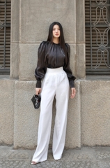 Quần Solie kiểu dáng thanh lịch chất cotton lụa hàn dày dặn sang trọng VELLE DESIGN