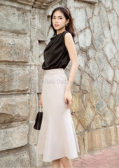 VELLE DESIGN Chân váy ôm đuôi cá công sở Lanna chất cotton Hàn dày mịn không nhăn co giãn thoải mái