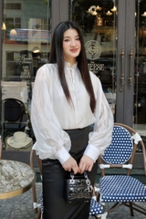 Áo sơ mi Erie chất tơ ý ánh kim cao cấp không nhăn VELLE DESIGN