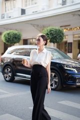 VELLE DESIGN Quần Anda chất cotton lụa hàn dày dặn không nhăn