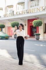 VELLE DESIGN Quần Anda chất cotton lụa hàn dày dặn không nhăn