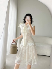 VELLE DESIGN Đầm Holly chất ren Pháp cao cấp