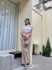 VELLE DESIGN Áo sơ mi Jola chất linen Hàn mỏng nhẹ mượt mát không nhăn