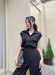 VELLE DESIGN Áo sơ mi Jola chất linen Hàn mỏng nhẹ mượt mát không nhăn