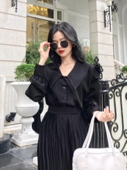 VELLE DESIGN áo sơ mi lụa nhung Layla, chất lụa nhung mượt mát không nhăn