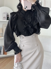 VELLE DESIGN chân váy công sở thiết kế Sali chất liệu cotton hàn cao cấp kiểu dáng thanh lịch sang trọng