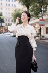 VELLE DESIGN Chân váy Alixa chất cotton hàn dày dặn