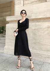VELLE DESIGN Áo thun xoắn nơ Selena chất thun gân dày dặn