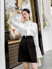 VELLE DESIGN chân váy ngắn công sở Windy chất cotton hàn