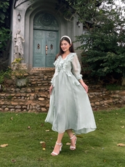 VELLE DESIGN Đầm Aimee chất liệu tơ ý ánh kim