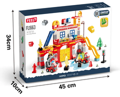 Đồ chơi lego bộ lắp ghép phát triển tư duy Trạm cứu hỏa 145 chi tiết hàng Feelo chính hãng -  FL1663.
