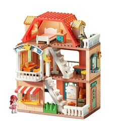 Đồ chơi Lego bộ lắp ghép Lego ngôi nhà búp bê 3 tầng cho trẻ em với thương hiệu Feelo chính hãng - 186 chi tiết .