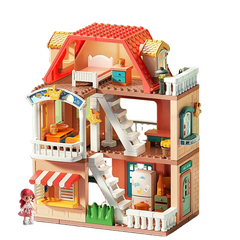 Đồ chơi Lego bộ lắp ghép Lego ngôi nhà búp bê 3 tầng cho trẻ em với thương hiệu Feelo chính hãng - 186 chi tiết .