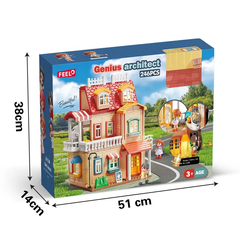 Đồ chơi Lego bộ lắp ghép Lego ngôi nhà búp bê 3 tầng cho trẻ em với thương hiệu FEELO -1802 (246 chi tiết).