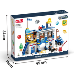 Đồ chời Lego bộ lắp ghép phát triển tư duy sở cảnh sát 167 chi tiết hàng Feelo chính hãng - FL1673.