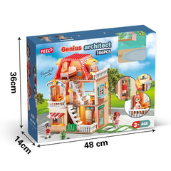 Đồ chơi Lego bộ lắp ghép Lego ngôi nhà búp bê 3 tầng cho trẻ em với thương hiệu Feelo chính hãng - 186 chi tiết .