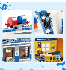 Đồ chời Lego bộ lắp ghép phát triển tư duy sở cảnh sát 167 chi tiết hàng Feelo chính hãng - FL1673.