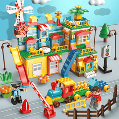 Đồ chơi Lego bộ lắp ghép phát triển tư duy khu vui chơi thị trấn cối xay gió 269 chi tiết hàng Feelo chính hãng - FL1642