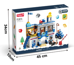 Đồ chời Lego bộ lắp ghép phát triển tư duy sở cảnh sát 167 chi tiết hàng Feelo chính hãng - FL1673.