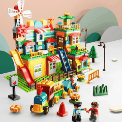 Đồ chơi Lego bộ lắp ghép phát triển tư duy khu vui chơi thị trấn cối xay gió 269 chi tiết hàng Feelo chính hãng - FL1642