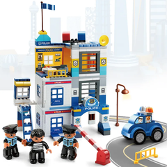 Đồ chời Lego bộ lắp ghép phát triển tư duy sở cảnh sát 167 chi tiết hàng Feelo chính hãng - FL1673.