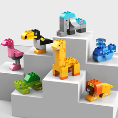 Đồ chơi Lego bộ lắp ghép phát triển tư duy các con vật 102 chi tiết hàng chính hãng FEELO-FL1650.