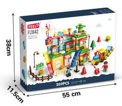 Đồ chơi Lego bộ lắp ghép phát triển tư duy khu vui chơi thị trấn cối xay gió 269 chi tiết hàng Feelo chính hãng - FL1642