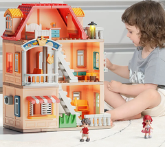 Đồ chơi Lego bộ lắp ghép Lego ngôi nhà búp bê 3 tầng cho trẻ em với thương hiệu Feelo chính hãng - 186 chi tiết .