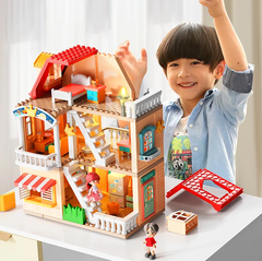 Đồ chơi Lego bộ lắp ghép Lego ngôi nhà búp bê 3 tầng cho trẻ em với thương hiệu Feelo chính hãng - 186 chi tiết .