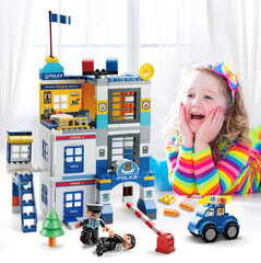 Đồ chời Lego bộ lắp ghép phát triển tư duy sở cảnh sát 167 chi tiết hàng Feelo chính hãng - FL1673.