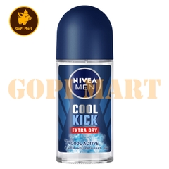 Lăn khử mùi NIVEA Men Cool Kich  mát lạnh thơm năng động chai 50ml