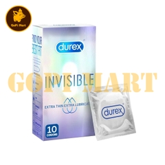Bao cao su Durex Invisible Extra Lubricated hộp 10 cái