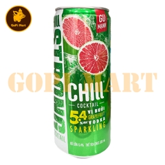 Nước trái cây lên men Chill Cocktall vị bưởi Vodka Sparkling lon 330ml