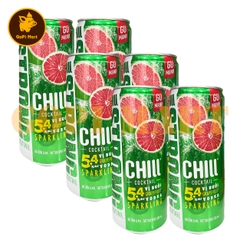 Nước trái cây lên men Chill Cocktall vị bưởi Vodka Sparkling lon 330ml