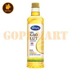 Dầu gạo lứt nguyên chất Simply chai 1lít
