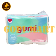 Giấy vệ sinh Gumi 4 lớp có lõi (6 cuộn)
