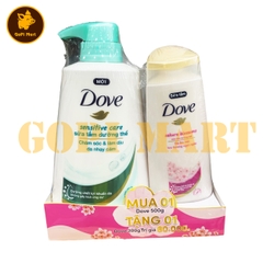 Sữa tắm Dove chăm sóc da nhạy cảm 500g (Tặng khăn)