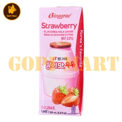 Sữa tiệt trùng vị dâu Binggrae hộp 200ml
