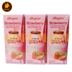 Sữa tiệt trùng vị dâu Binggrae hộp 200ml