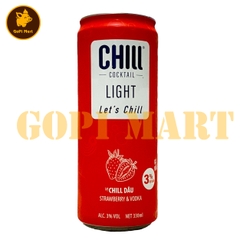 Nước trái cây lên men Chill Cocktail vị dâu lon 330ml