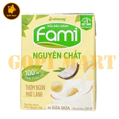 [TH] Sữa đậu nành Fami nguyên chất vị sữa dừa hộp 200ml