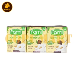 Sữa đậu nành Fami nguyên chất vị đường đen hộp 200ml