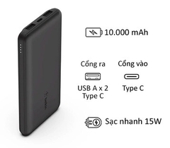 Pin sạc dự phòng Belkin Pocket Power 10.000mAh kèm cáp A-C