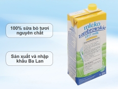Thùng 12 hộp sữa tiệt trùng Mleko Zambrowskie 1.5% béo 1 lít