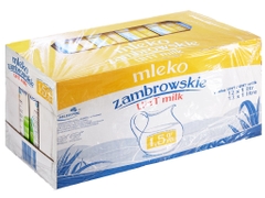 Thùng 12 hộp sữa tiệt trùng Mleko Zambrowskie 1.5% béo 1 lít