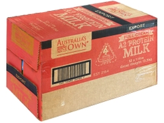 Thùng 12 hộp sữa tươi tiệt trùng Australia's Own A2 1 lít